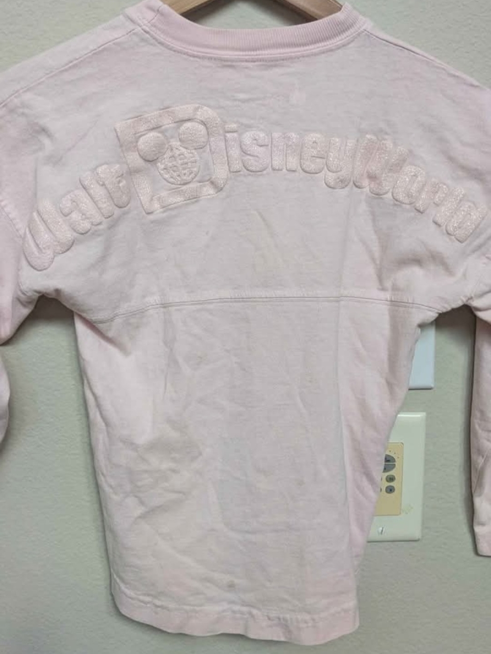 Disney Light Pink Long Sleeve Kids Top with Raised Logo